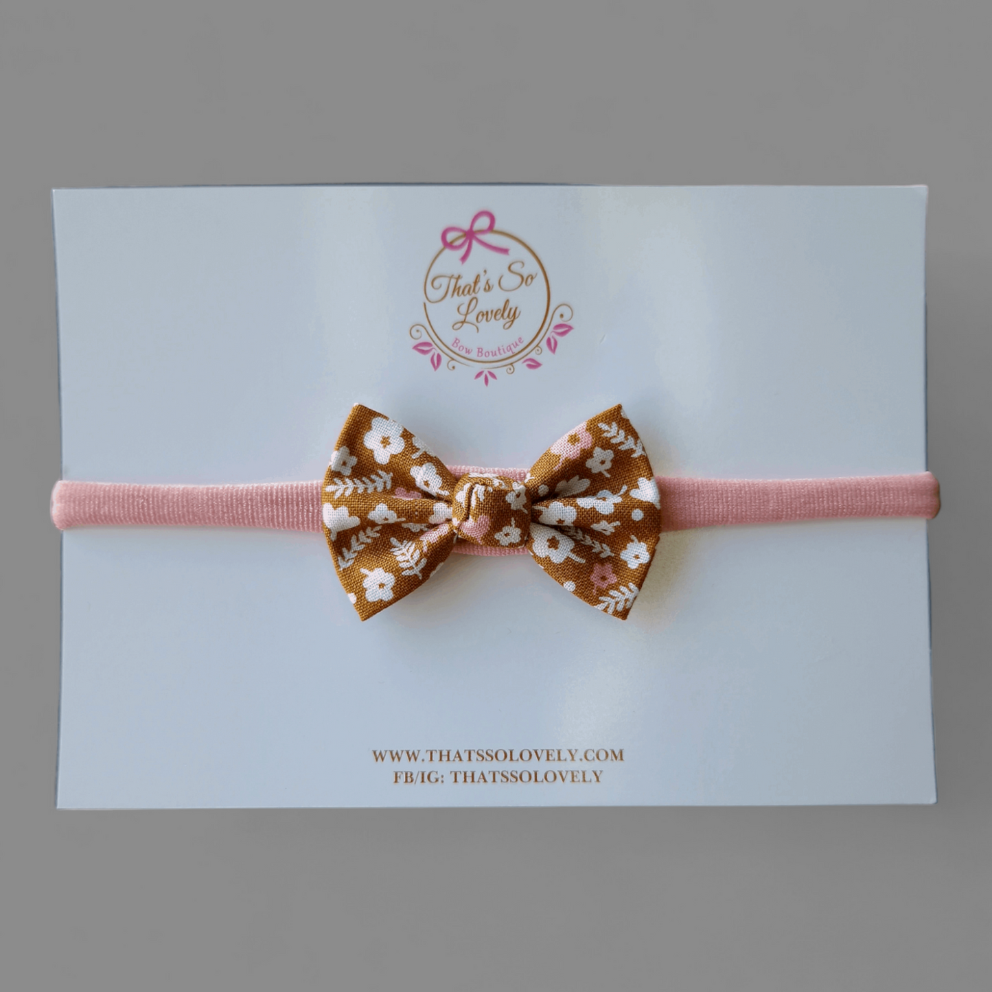 Rust Floral Cotton Bow Headband