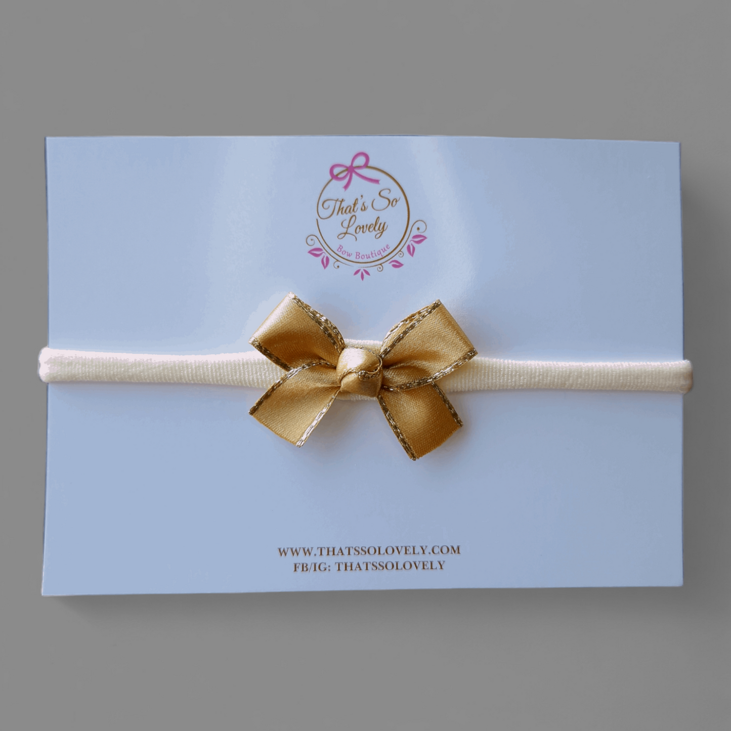 Gold Satin Bow Headband