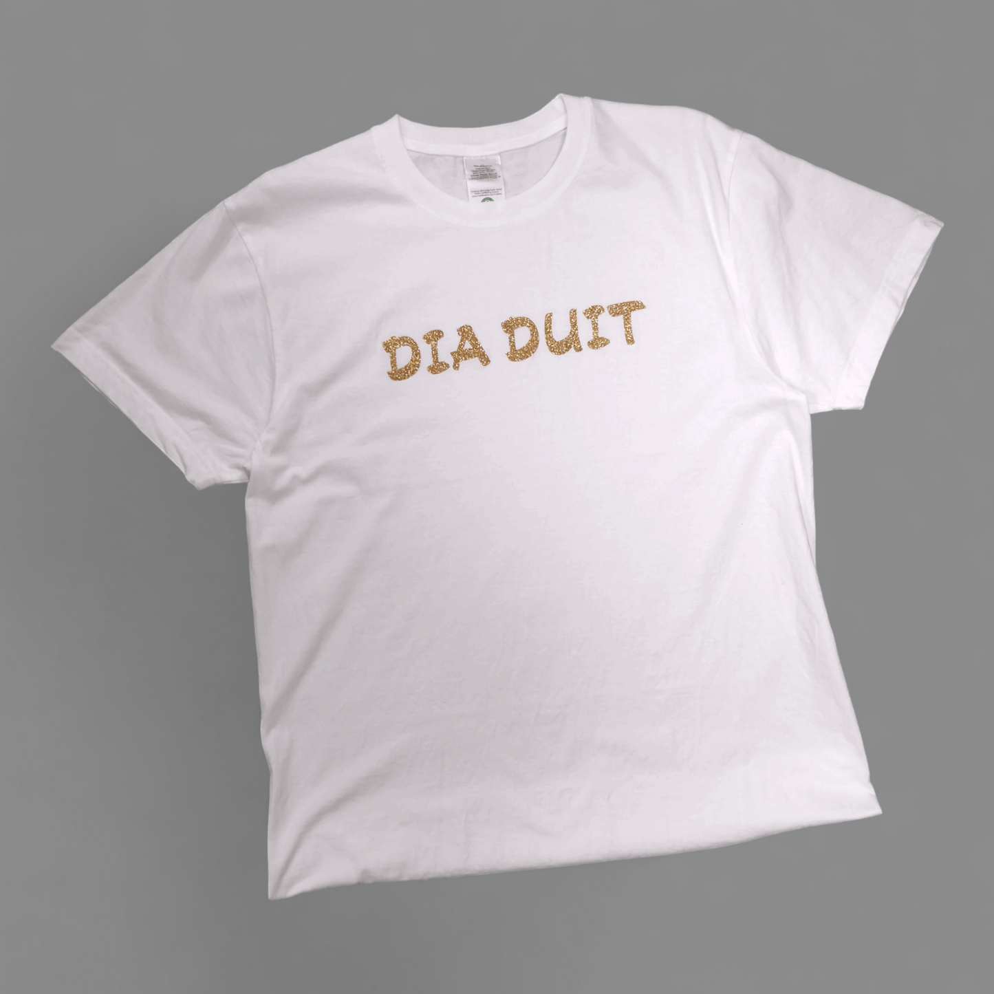 T-Shirt - Erwachsene M - Dia Duit - Weiß/Gold