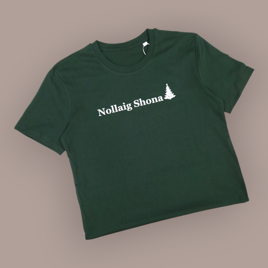 Christmas T-Shirt - Adult S - Nollaig Shona - Green