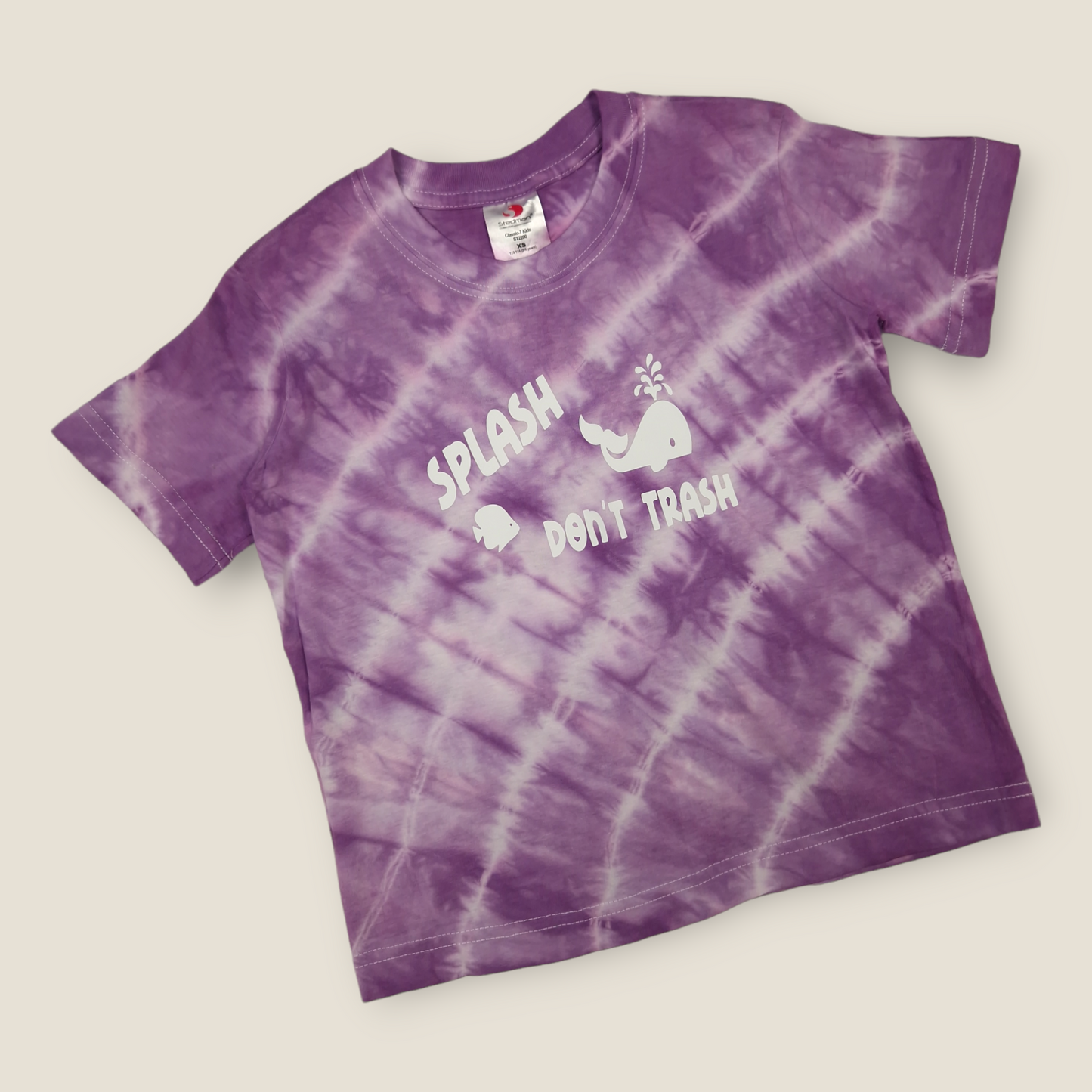 Tie Dye T-Shirt - 5-6 Years - Purple Splash don't Trash