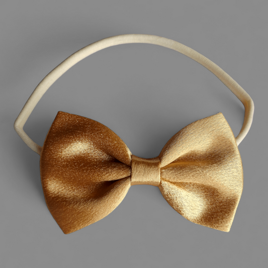 Gold Occasion Satin Bow Headband