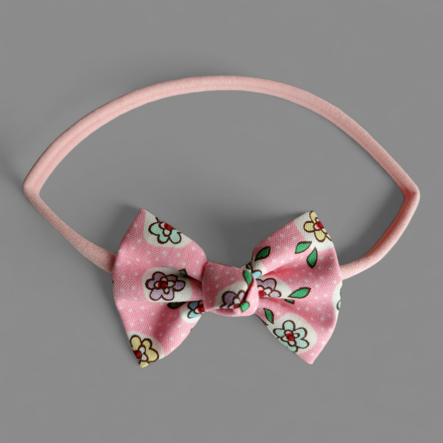 Pink Fields Cotton Bow Headband