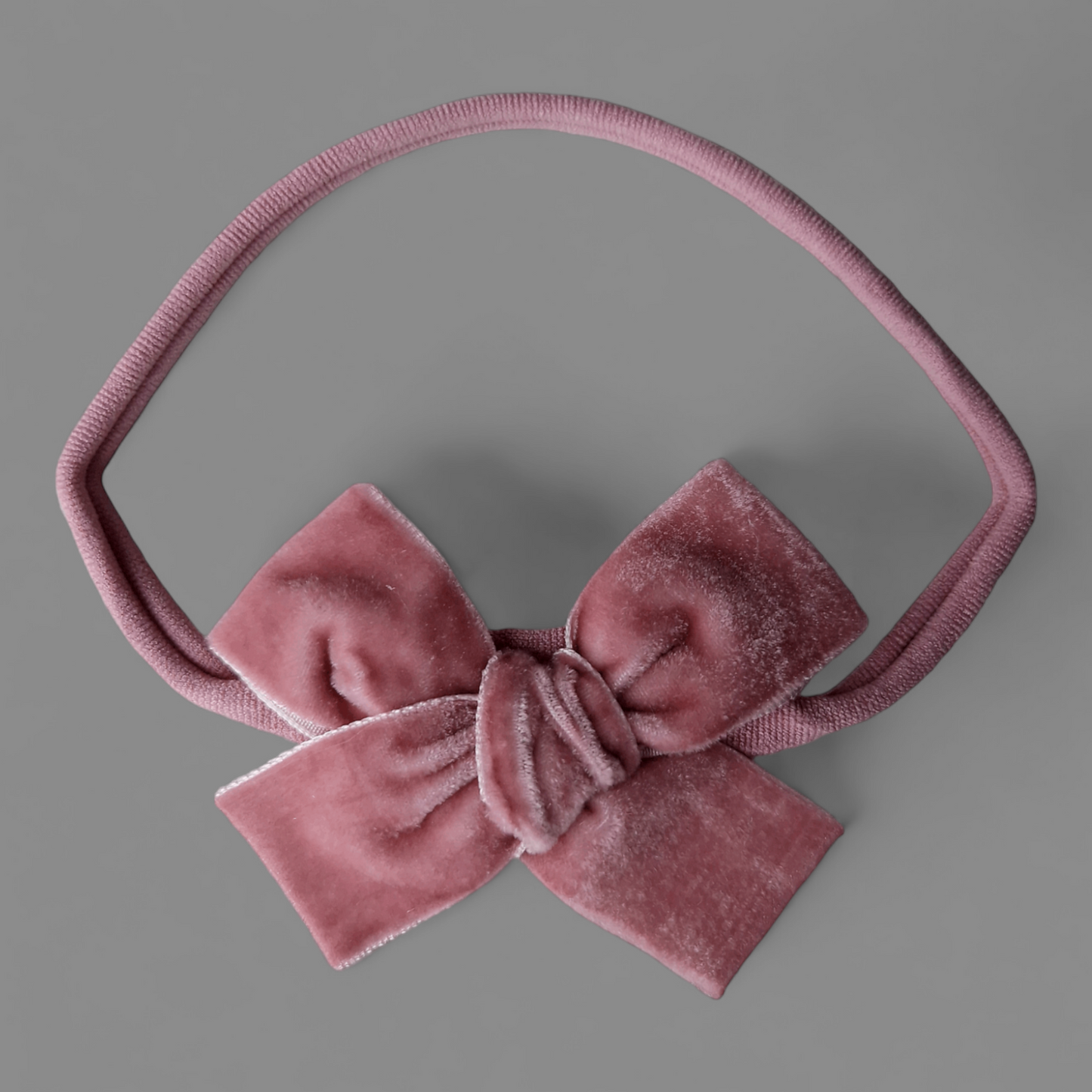 Luxury Velvet Dusty Pink Bow Headband