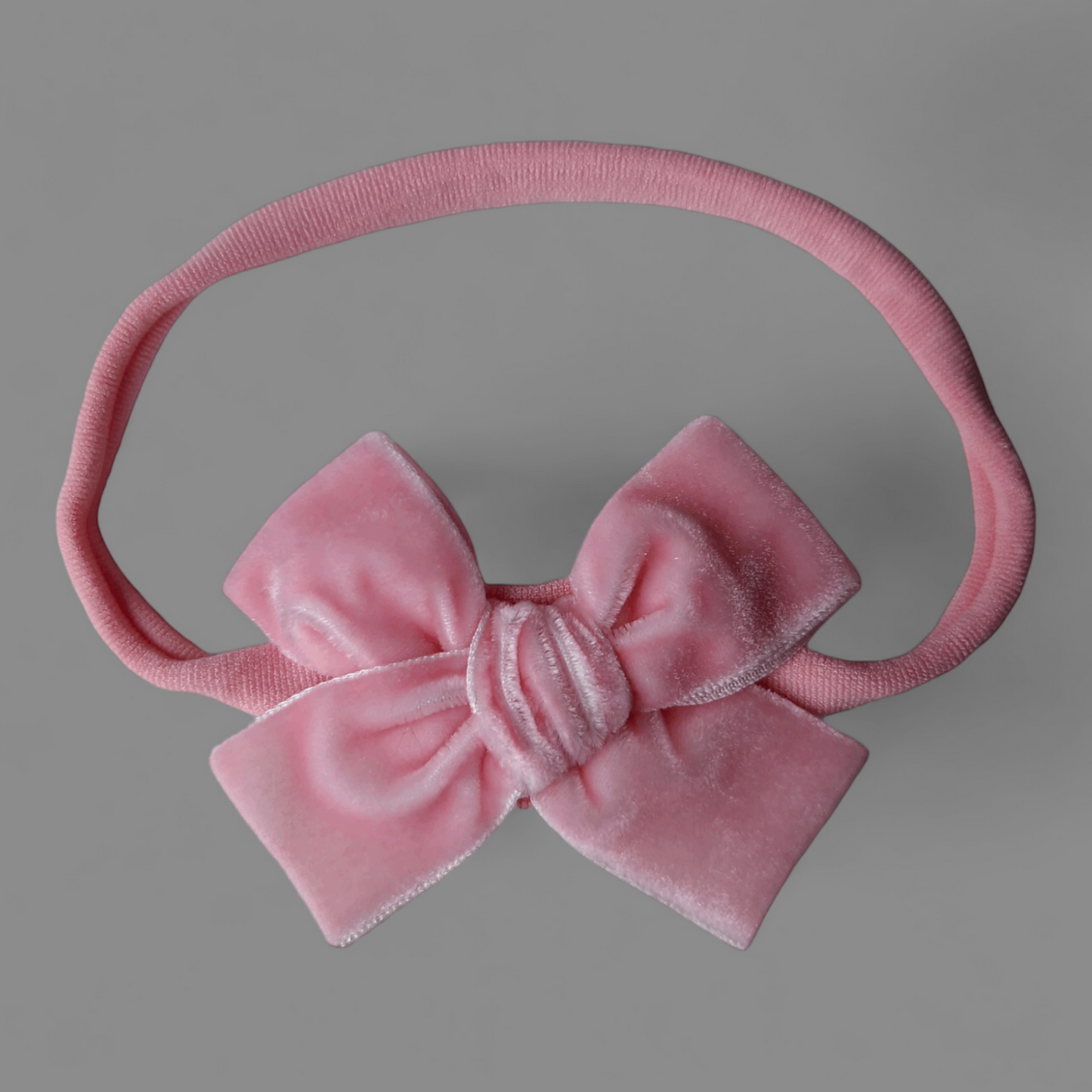 Luxury Velvet Pink Bow Headband