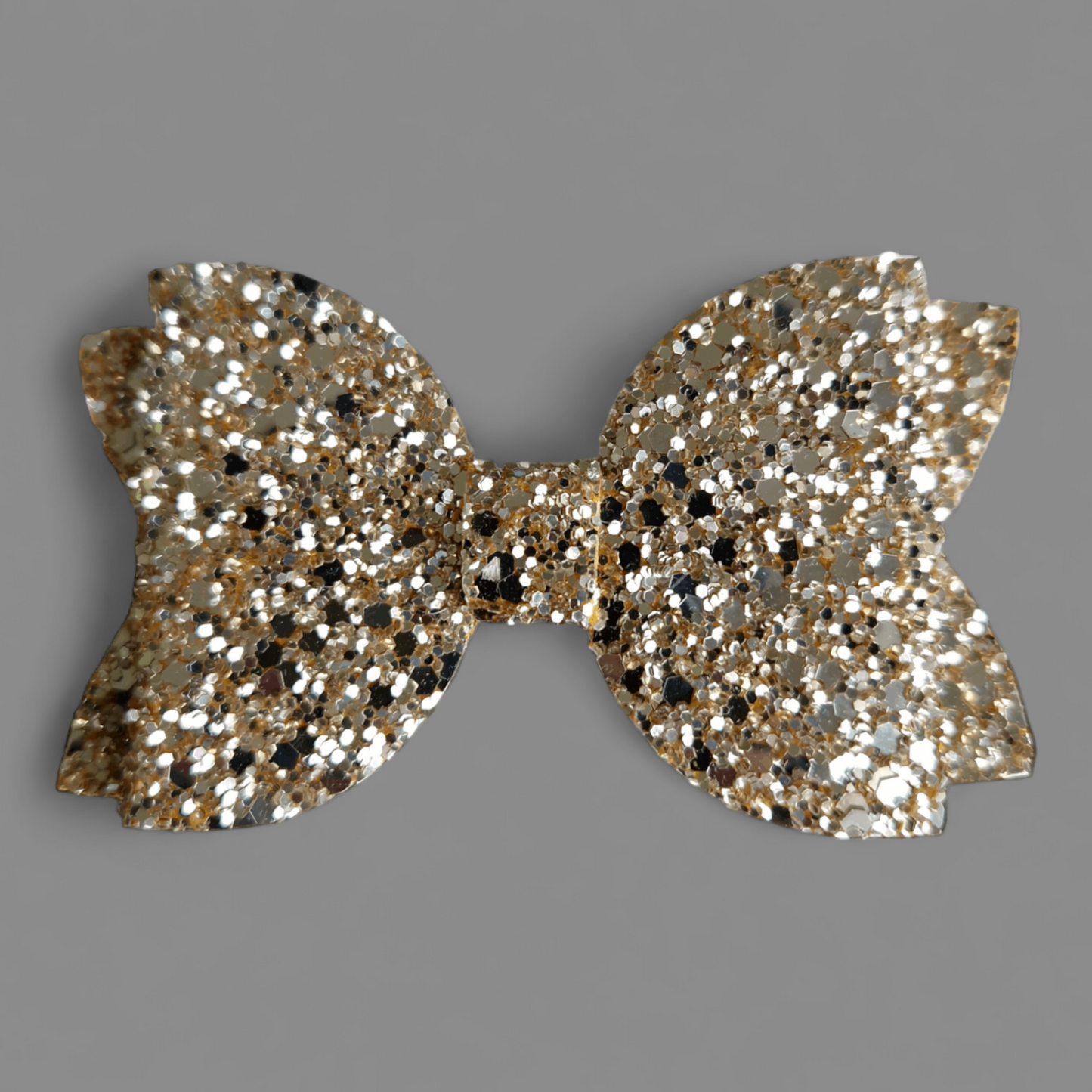 Gold Glitter Bow Clip - Large