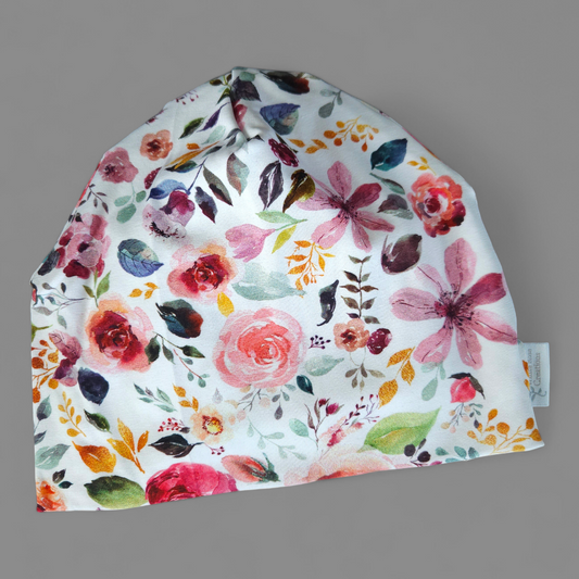 Beanie Hat - 4-7 Years - Pink Floral