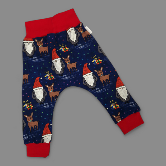 Christmas Harem Pants - 2-3 Years - Santa on Navy