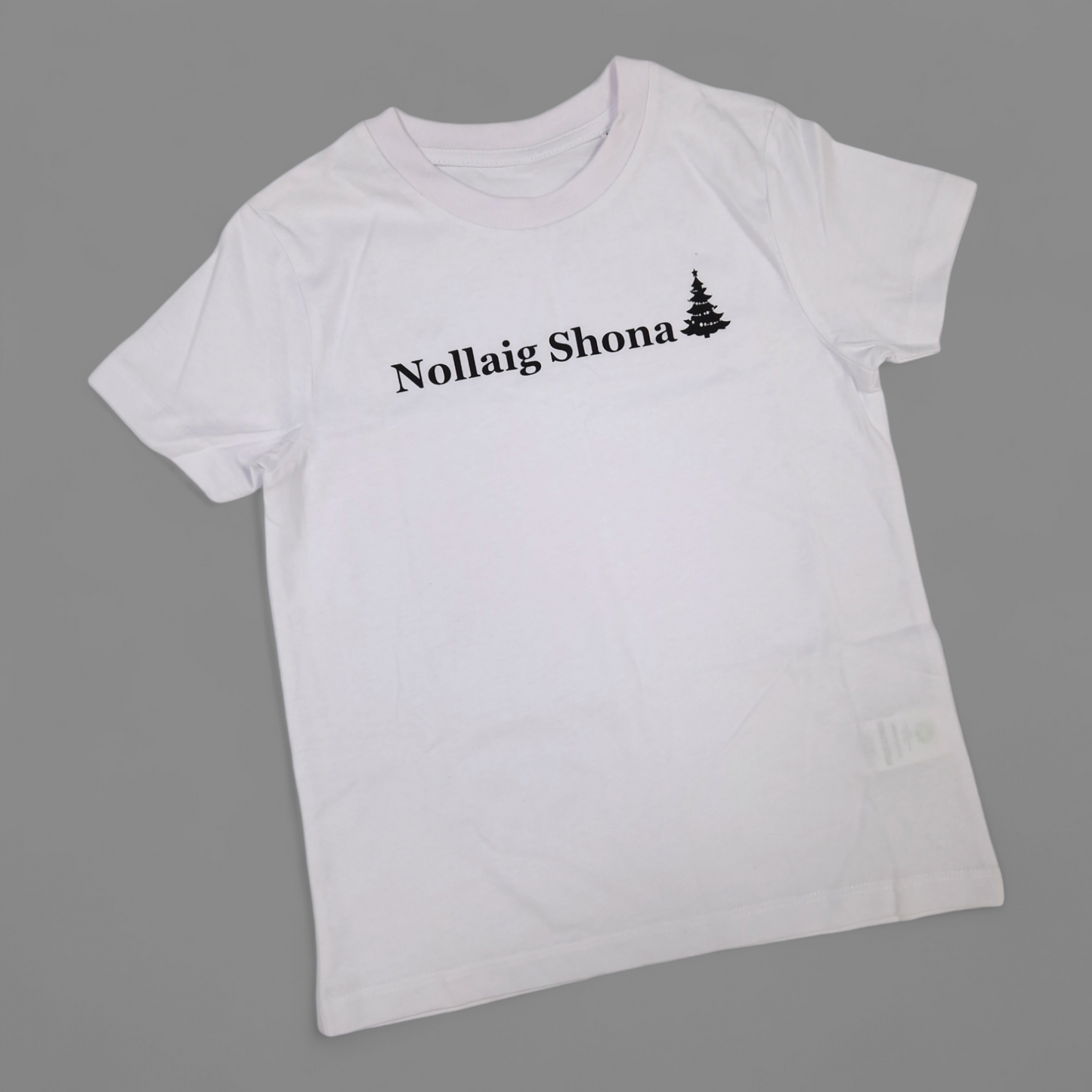 Weihnachts-T-Shirt - 7-8 Jahre - Nollaig Shona - Weiß