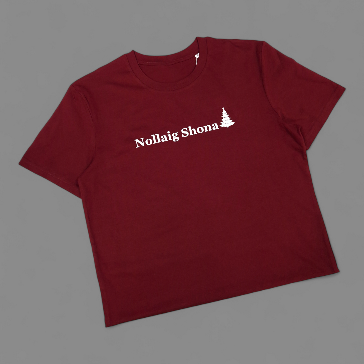 T-shirt de Noël - Adulte M - Nollaig Shona - Bordeaux