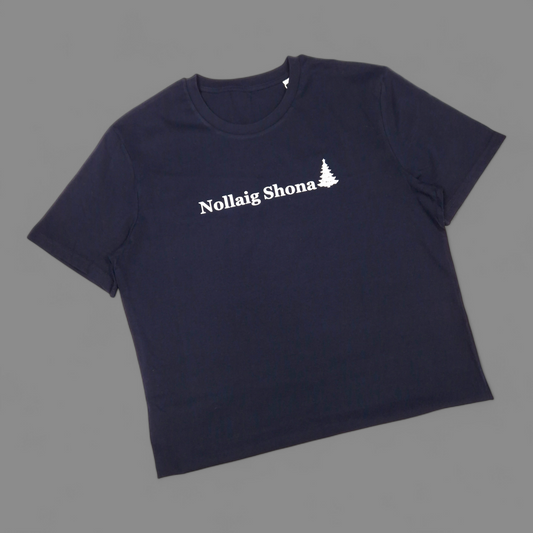 T-Shirt de Noël - Adulte L - Nollaig Shona - Marine