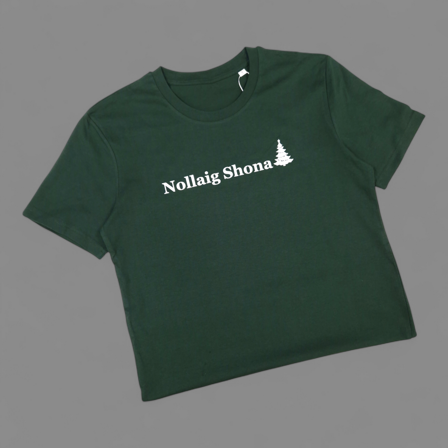 Weihnachts-T-Shirt - Erwachsene S - Nollaig Shona - Grün