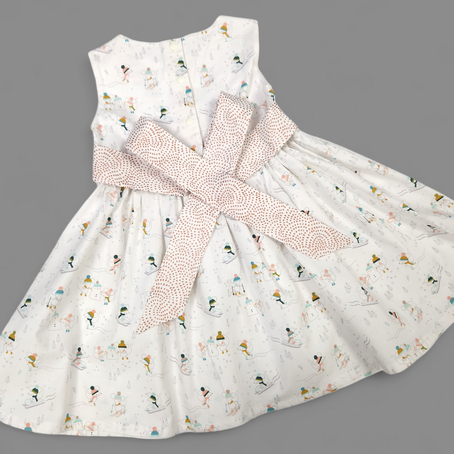 Robe de Noël Ellie - 4-5 ans - Souris dans la neige