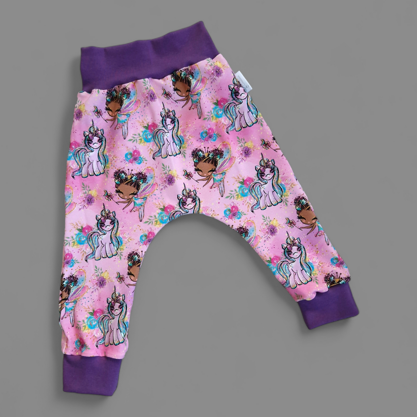 Harem Pants - 2-3 Years - Fairies & Unicorns on Pink