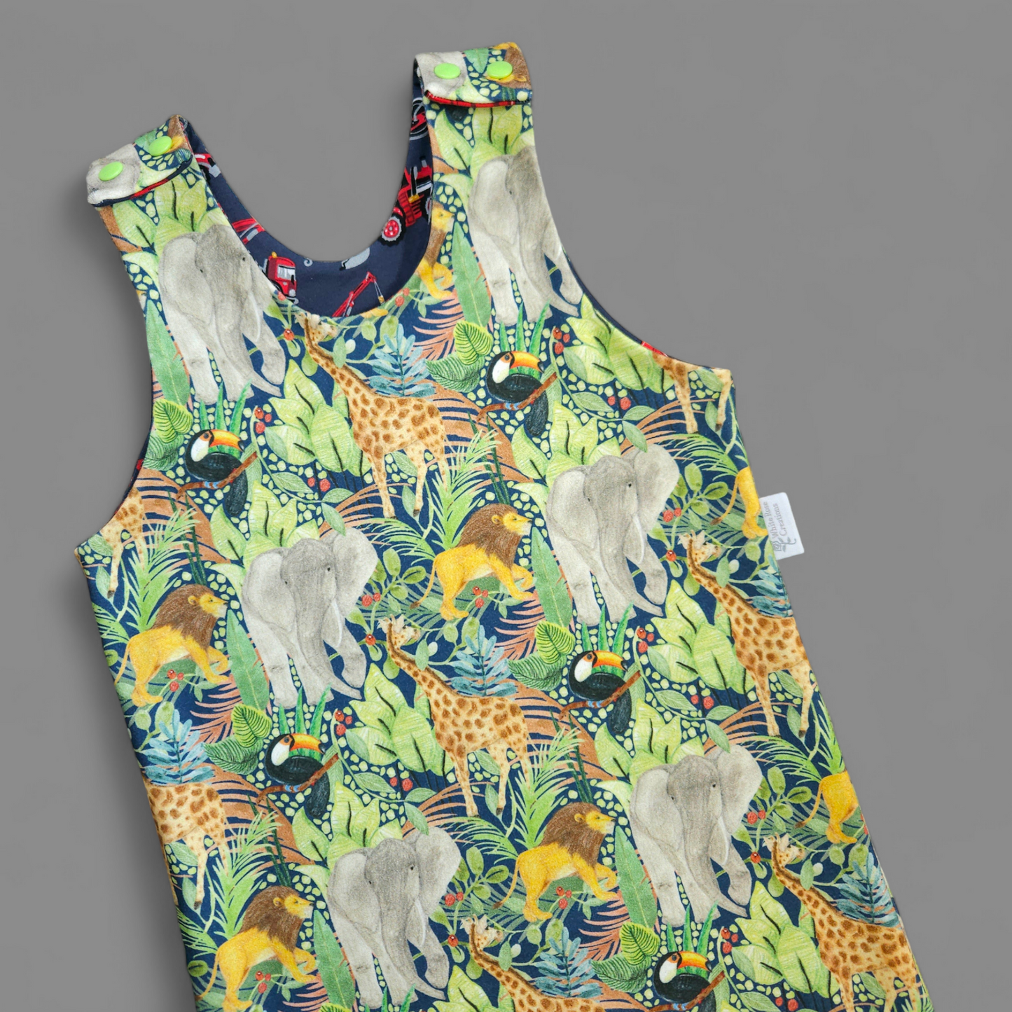 Reversible Playsuit - 2-3 Years - Jungle & Construction