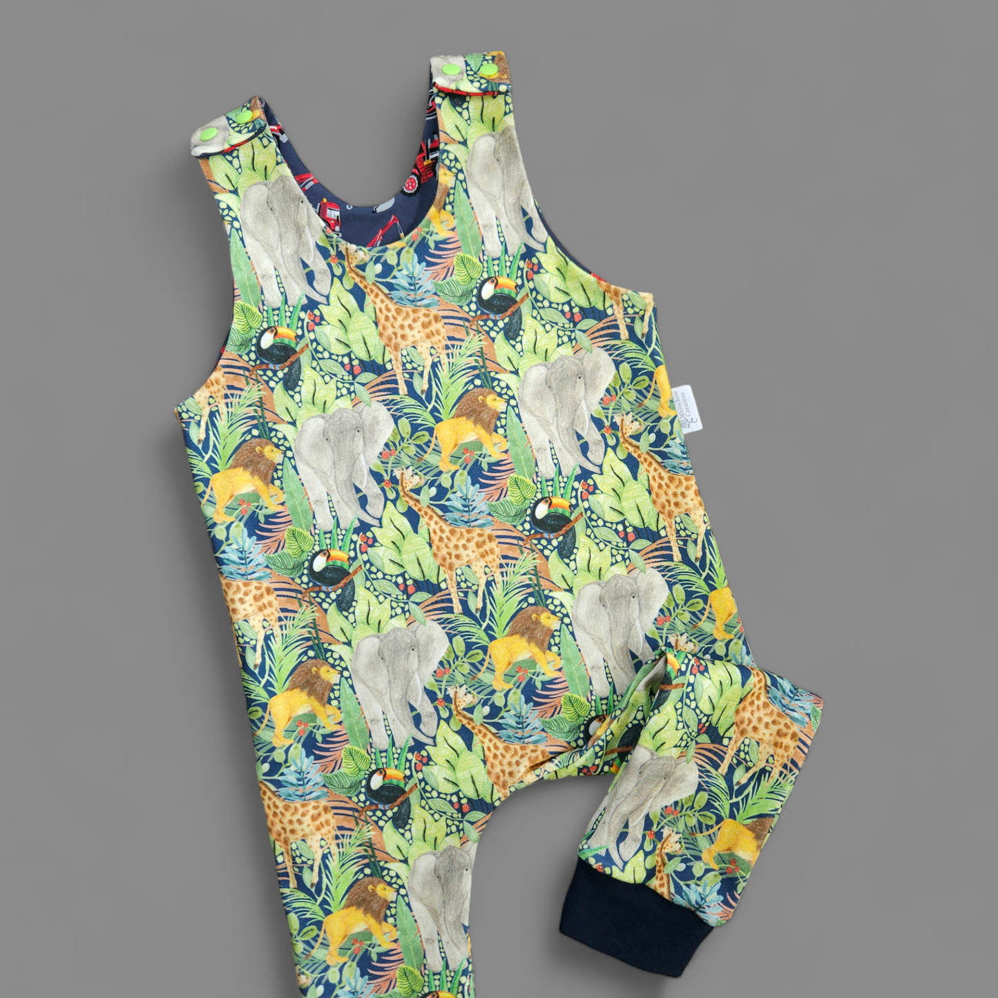 Reversible Playsuit - 2-3 Years - Jungle & Construction