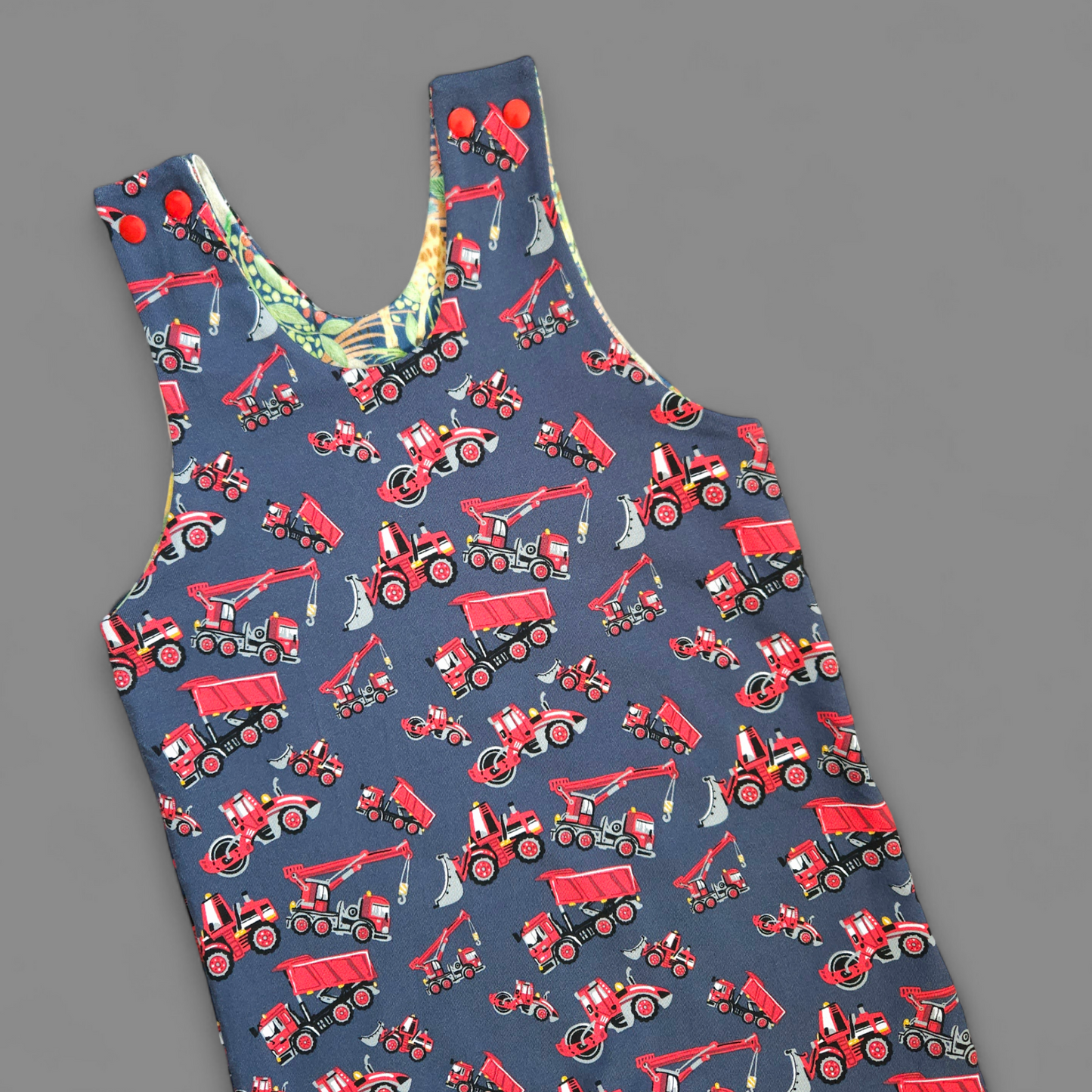 Reversible Playsuit - 2-3 Years - Jungle & Construction