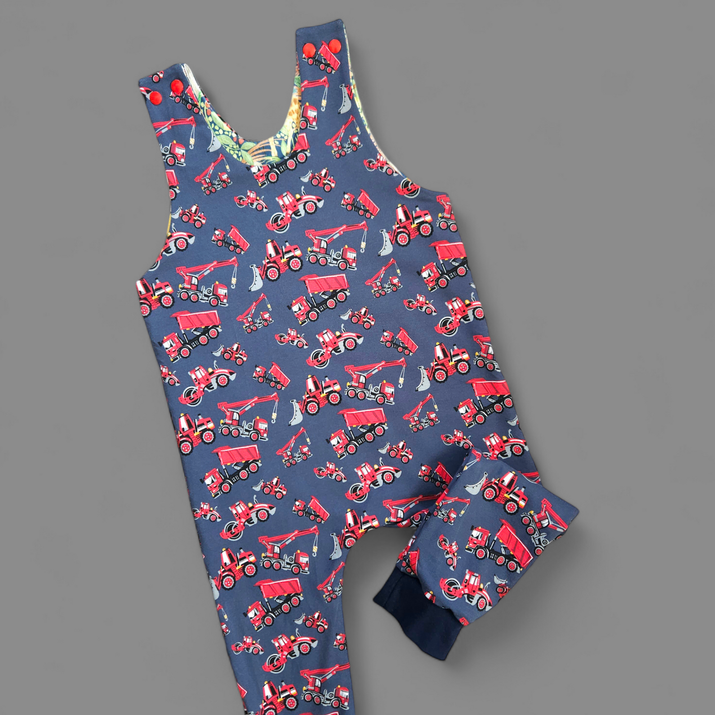 Reversible Playsuit - 2-3 Years - Jungle & Construction