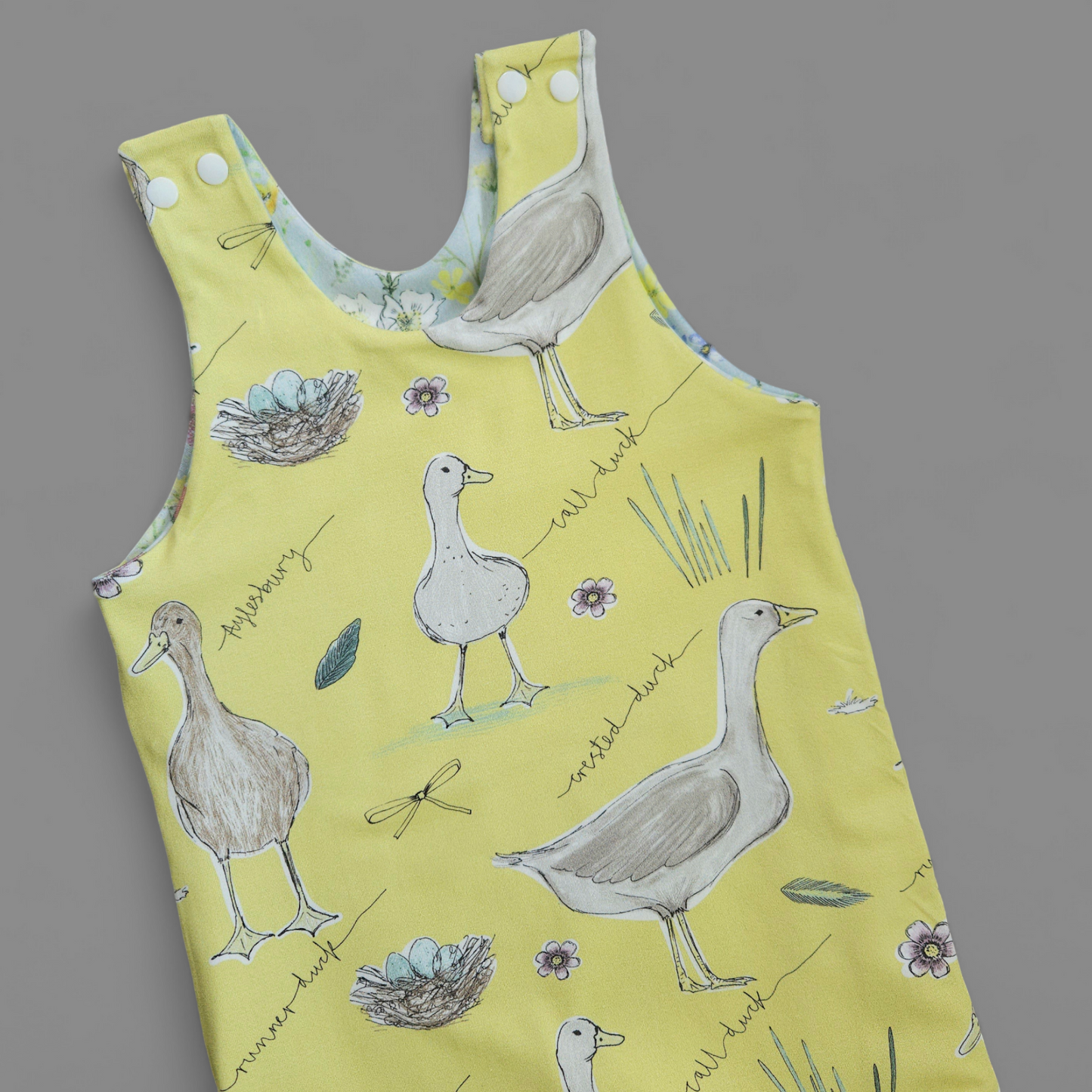 Reversible Playsuit - 12-18 Months - Wildflowers & Ducks