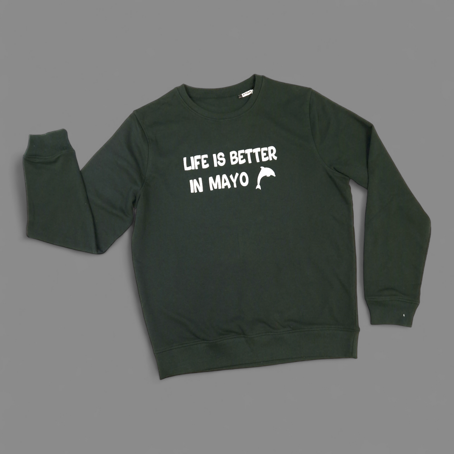 Sweatshirt - Adult L - Life is better in Mayo (Dolphin) - Green