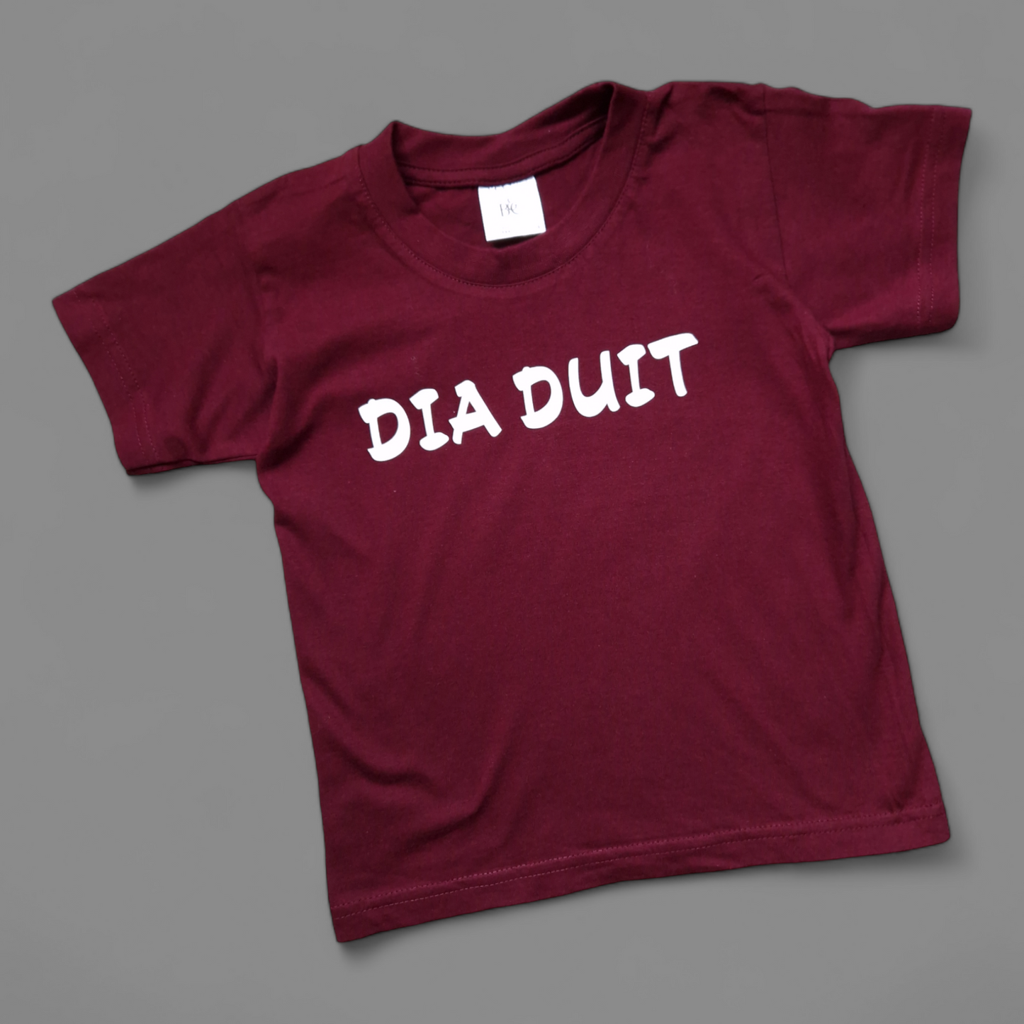 T-Shirt - 3-4 Years - Dia Duit - Burgundy