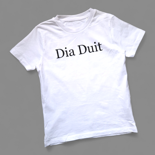 T-Shirt - 7-8 Years - Dia Duit - White
