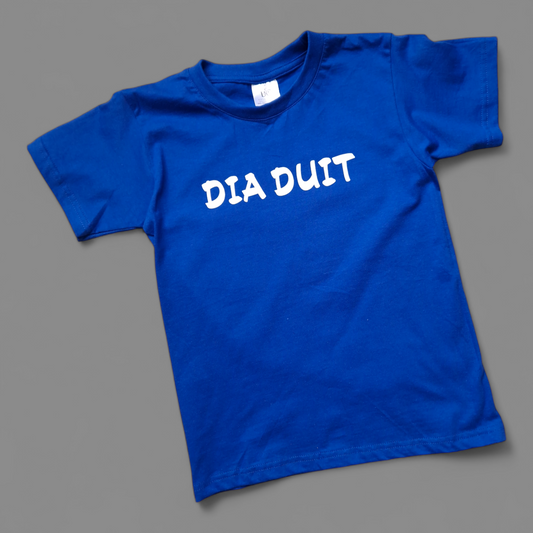 T-Shirt - 7-8 Years - Dia Duit - Blue