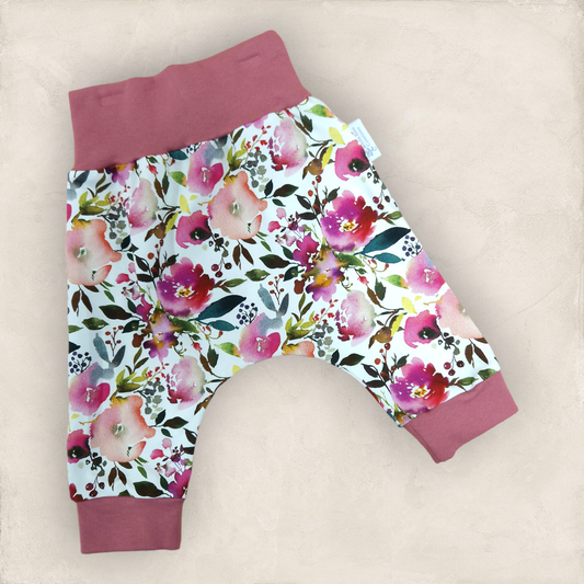 Harem Pants - 6-12 Months - Pink Floral