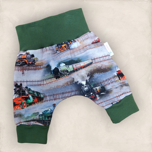 Harem Pants - Newborn - Trains