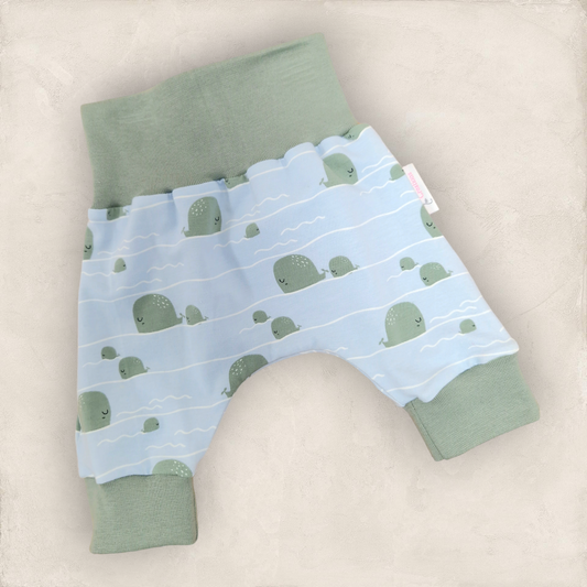 Harem Pants - Newborn - Whales