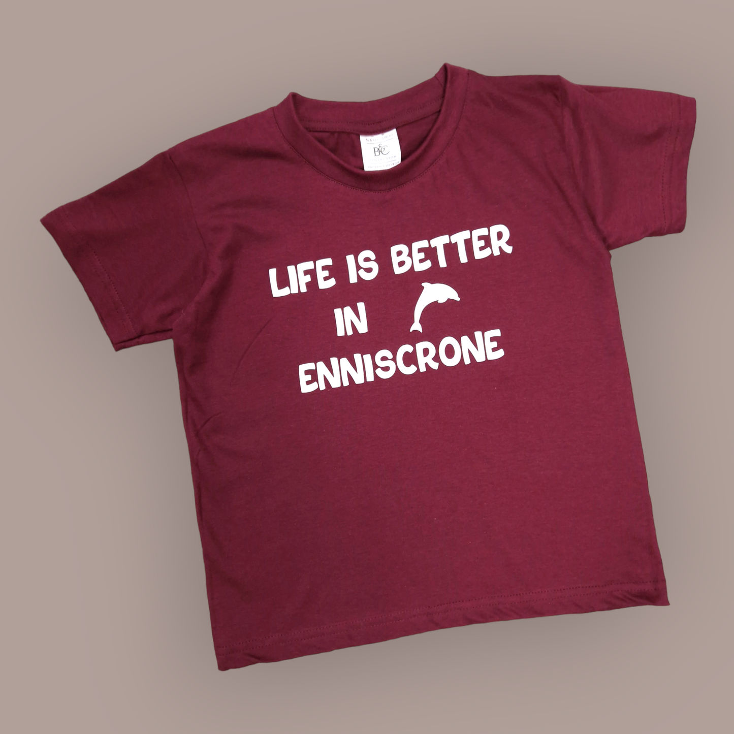 T-Shirt - 5-6 Years - Life is Better in Enniscrone (Dolphin)