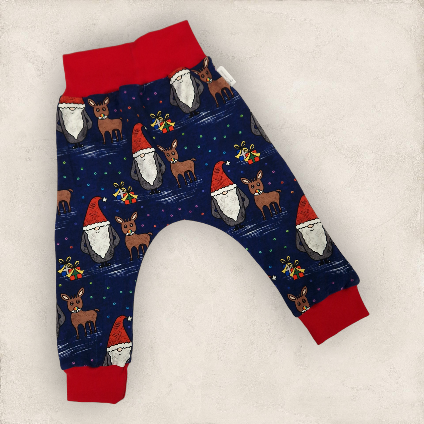 Christmas Harem Pants - 2-3 Years - Santa on Navy